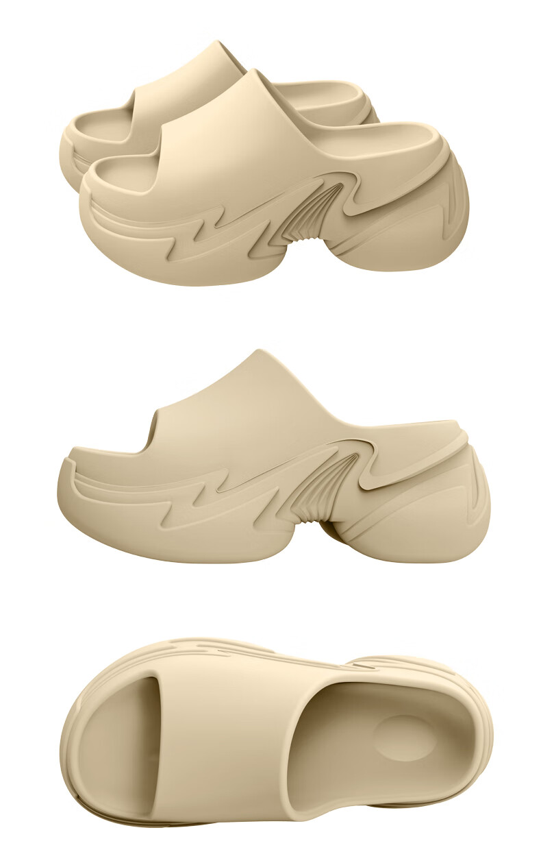 Qisefang Thick-Soled Slippers for Women, Outdoor Wear, Height-Increasing Heel, Summer Beach Platform, Non-Slip Home Sandals, White, Size 38-39 9