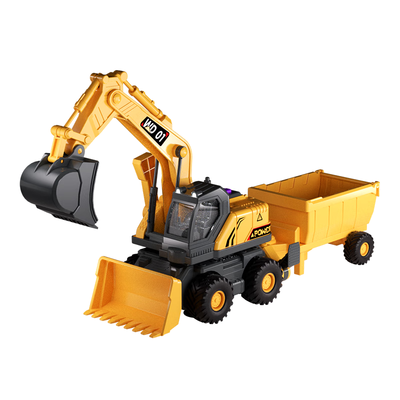 Wild Knight Toy Car Boys Trailer Excavator Bulldozer Sound Light Inertia Transport Engineering Vehicle Children 3-6 Years Birthday Gift
