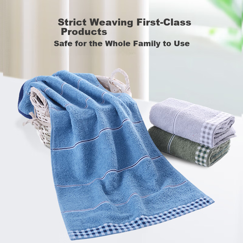 Yaguang Towels, Pure Cotton Combed Long-Staple Cotton, Grade A Soft And Skin-Friendly, Absorbent Face Towels, 3-Pack, Peak Blue/gray/military Gree