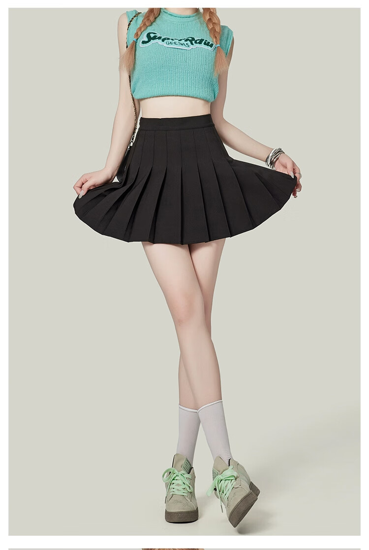 Ziyu Style Pleated Skirt for Women Petite High Waist Slimming Anti-Exposure Blazer Mini Skirt 2026 New Summer Bodycon Half Skirt 12