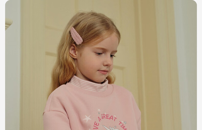 DAVE & BELLA Children's Fleece-Lined Sweatshirt, Girls' Autumn And Winter Wear, Boys' Clothing, Girls' Turtleneck Top, Children's Apparel 7
