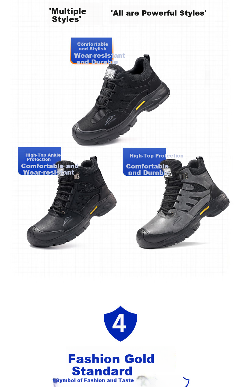 Lanoudun Men's Safety Shoes, Lightweight And Comfortable, New Style with Steel Toe Cap, Puncture-Resistant Soft Sole, Work Boots D253LBK Size 41 8