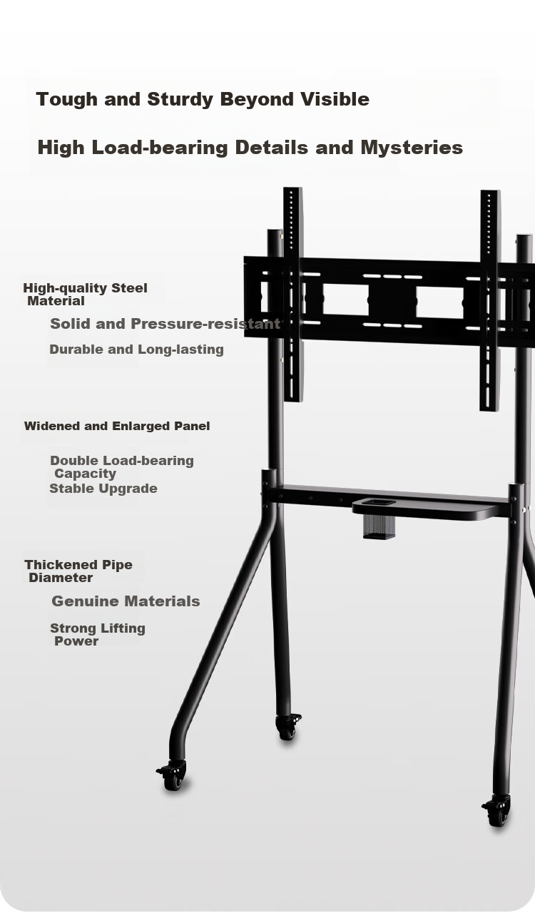 Jinying Mobile TV Stand, 42-86 Inch TV Mount, Video Conference TV Bracket, Advertising Machine Commercial Display Screen Teaching Machine All-In TV Stand Floor-Standing 7