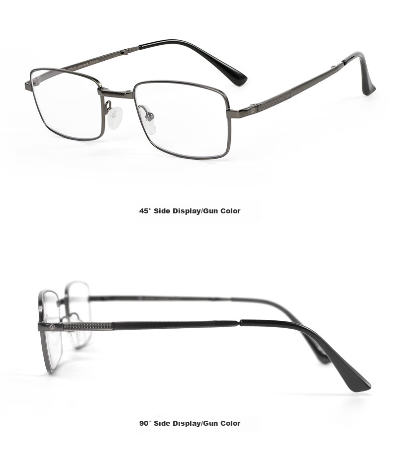 Volkswagen German, Unisex Folding Reading Glasses with Anti-Blue Light Lenses for Elderly, Model 620 Gun, -2.5 Diopters 8