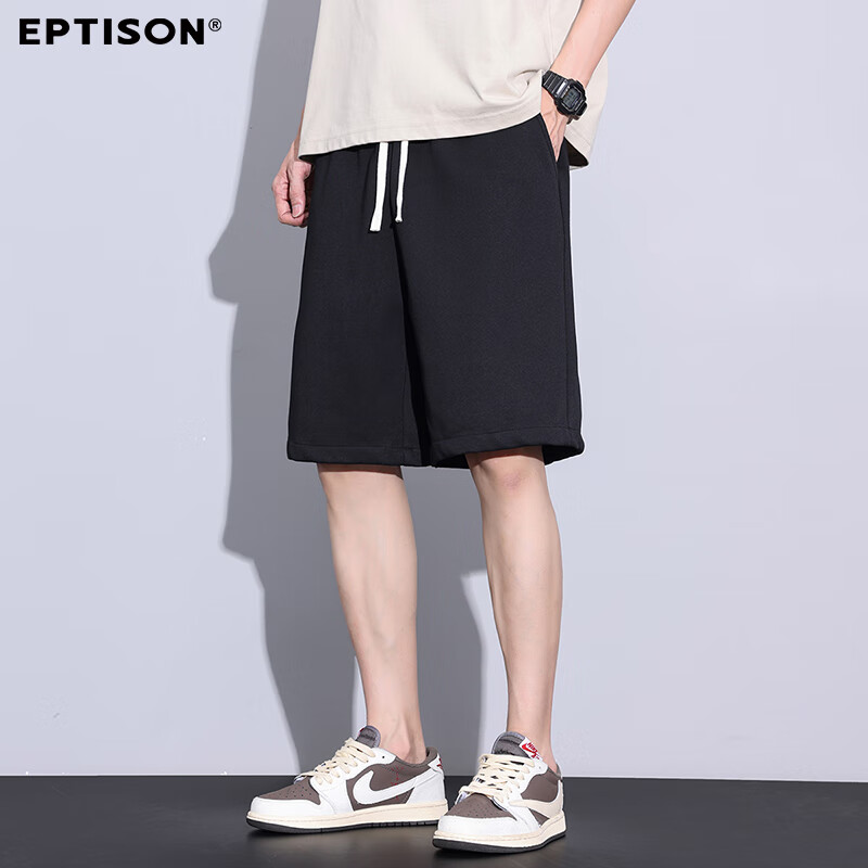 Yipintiancheng 2025 Summer Heavyweight Sports Shorts, Comfortable Solid Color Knee-Length Pants, Large Size Loose Versatile Trendy Casual Mid-Length Shorts