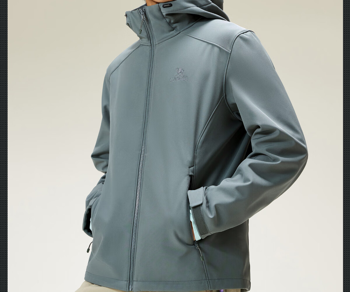 CAMEL Autumn Winter Outdoor Water-Repellent Functional Softshell Jacket Women Waterproof Warm Fleece Hiking Coat Couple Style M15CA6V069 6