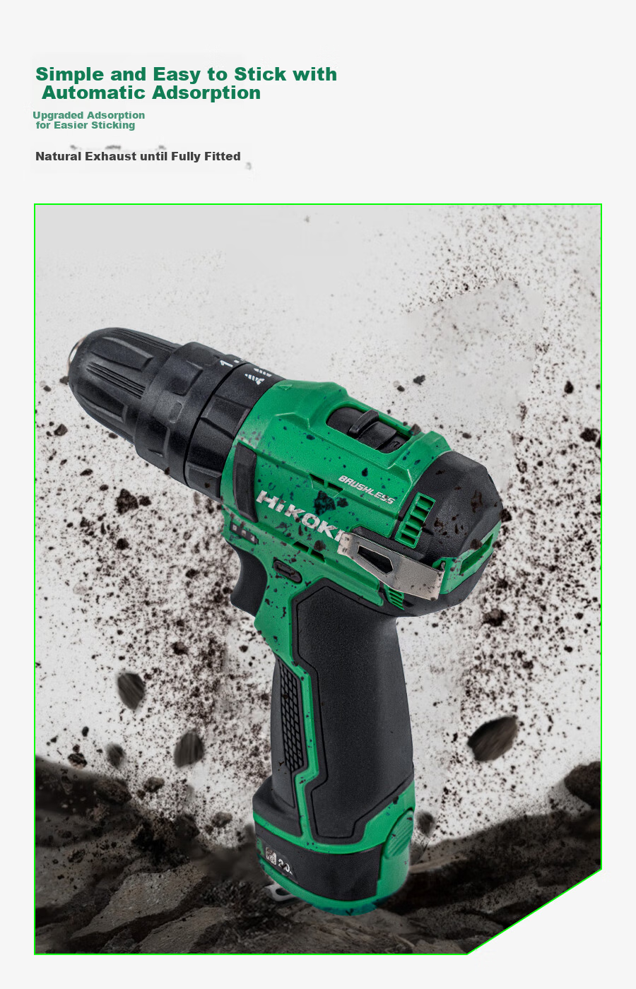 HiKOKI Original Hitachi Lithium-Ion Drill DS12DF, Brushless Electric Drill, Cordless Power Screwdriver 11