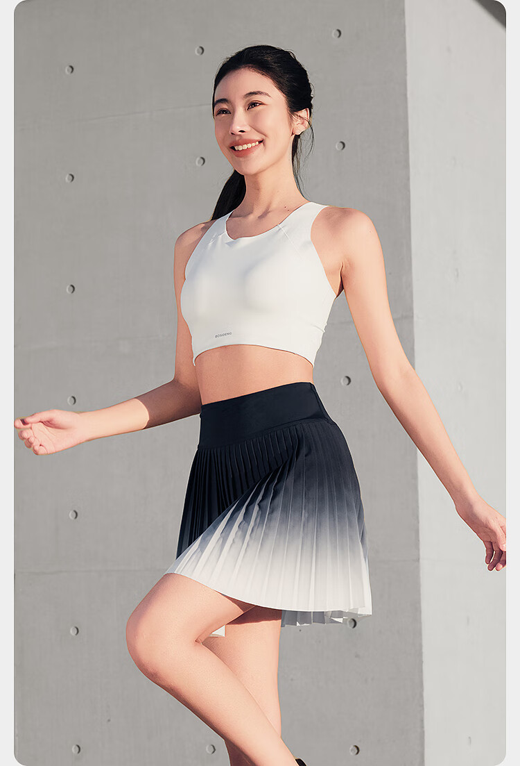 BOSIDENG Summer Casual Slim Pleated Skirt with Built-in Safety Shorts for Women Outdoor Travel Midi Skirt 9