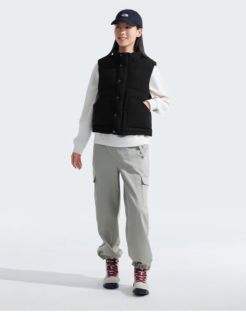 The North Face Women's down Vest, Warm And Water-Repellent, Outdoor Hiking, Model 83UZ, Black/JK3, Size S 5