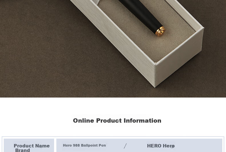 HERO Ballpoint Pen, 988 Daily Writing, Stylish And Personalized Business Office Signing Pen for Men And Women, Black with Gold Clip 6