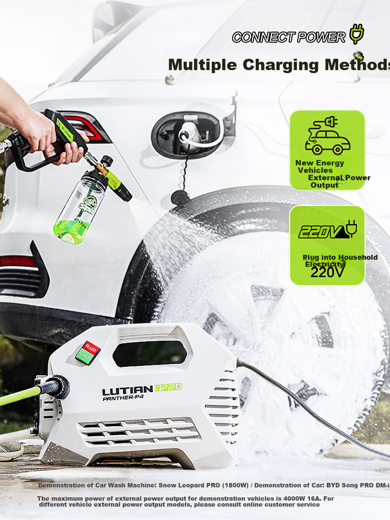 LUTIAN High-Pressure Car Wash Gun, Home Car Washing Machine, Sensor-Mounted Silent Powerful Cleaner, High-Power Device, Xuebao P4PRO 8