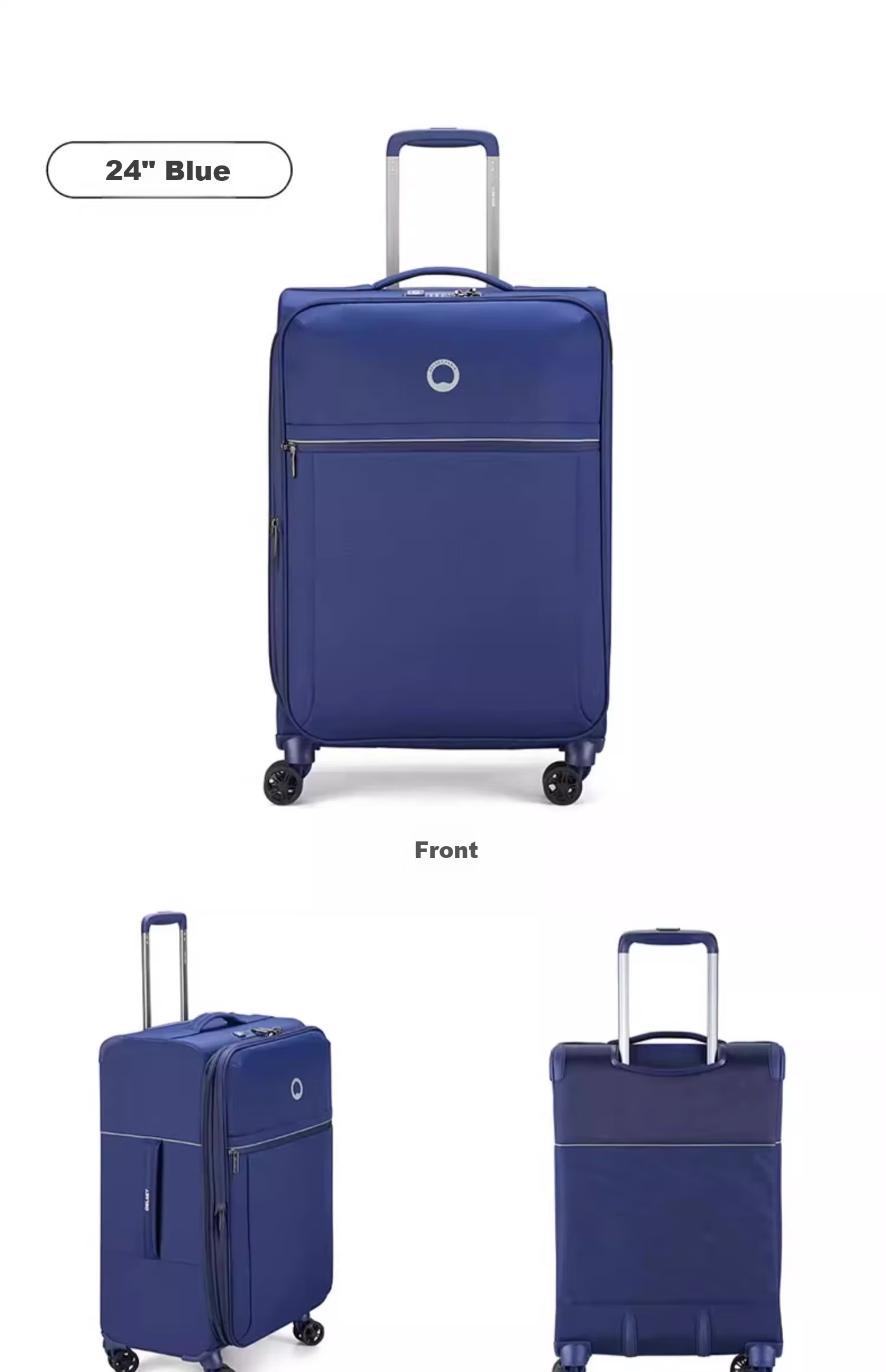 DELSEY French Ambassador Luggage, Ultra-Lightweight Password Lock Suitcase, Soft Fabric Travel Case, 24-Inch 30