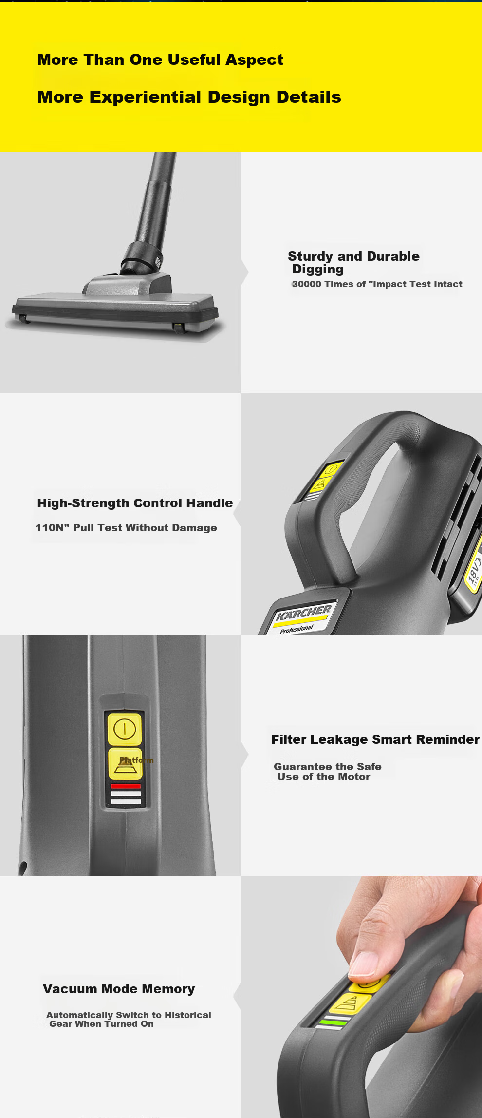KARCHER German Cordless Vacuum Cleaner, Lithium Battery Handheld for Home And Commercial Use, Upright Design with Strong Suction Power, Suitable for Carpets, Pet Hair, Hotels, Office Buildings, And Cleaning Services, LVS1/1 BP 8