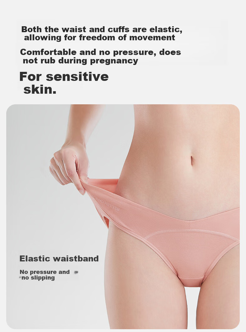 Shiyuejiejing Maternity Underwear for Women, Early And Late Pregnancy, Postpartum Use, Cotton Antibacterial Low-Rise Belly Support, 4-Pack, Size M 10