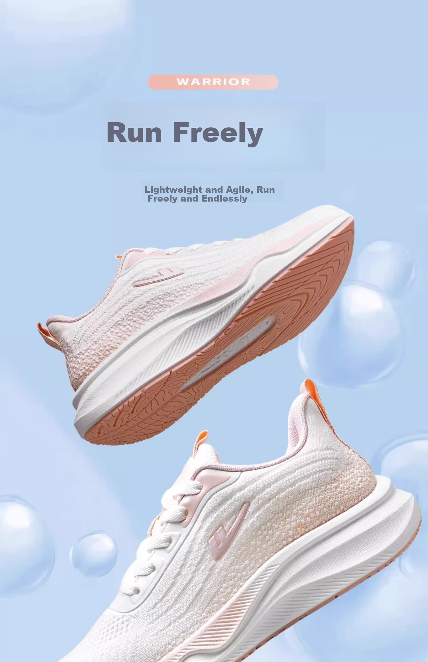 Warrior Women's Summer Breathable Casual Sports Shoes Shock Absorption Running Shoes 458C White Purple Size 39 1