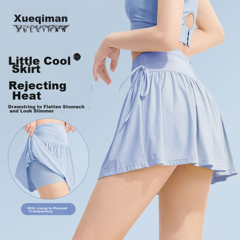 XUEXIMAN Anti-Exposure Sports Skirt for Women, Slimming Breathable Yoga Skirt for Running Training Yoga Tennis Shorts Skirt Summer