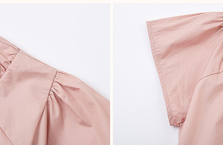 Dme [Shujie Meixue] Summer Lightweight 50-Count High-Density Silk V-Neck Tie-Up Short-Sleeve Loose Women's Dress 4