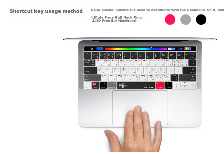 ECOLA Apple MacBook Air 11.6-Inch Laptop Keyboard Cover, Silicone Protective Film with Quick Keys in Traditional Chinese (A1370/A1465) 3