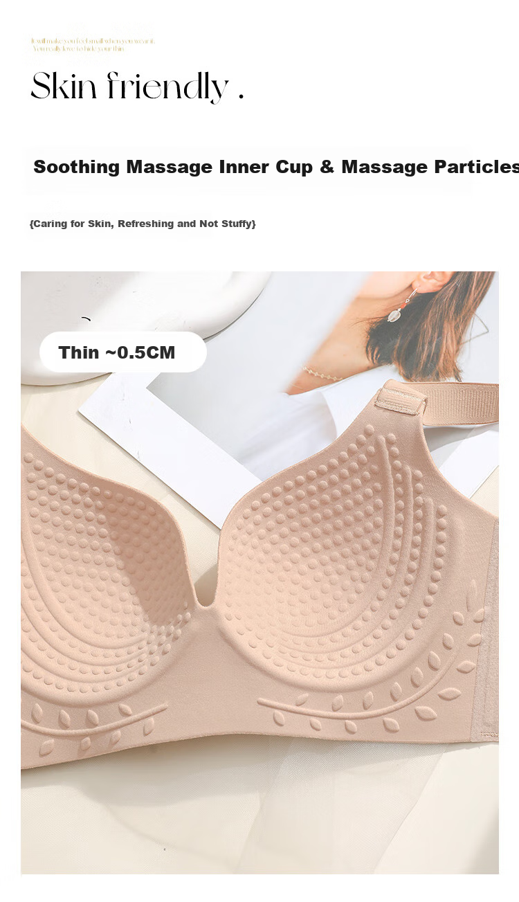 GRACEWELL Seamless Smooth Lift And Push-Up Bra for Women, Anti-Sagging, Minimizing for Large Breasts, Adjustable Wireless Brassiere 5