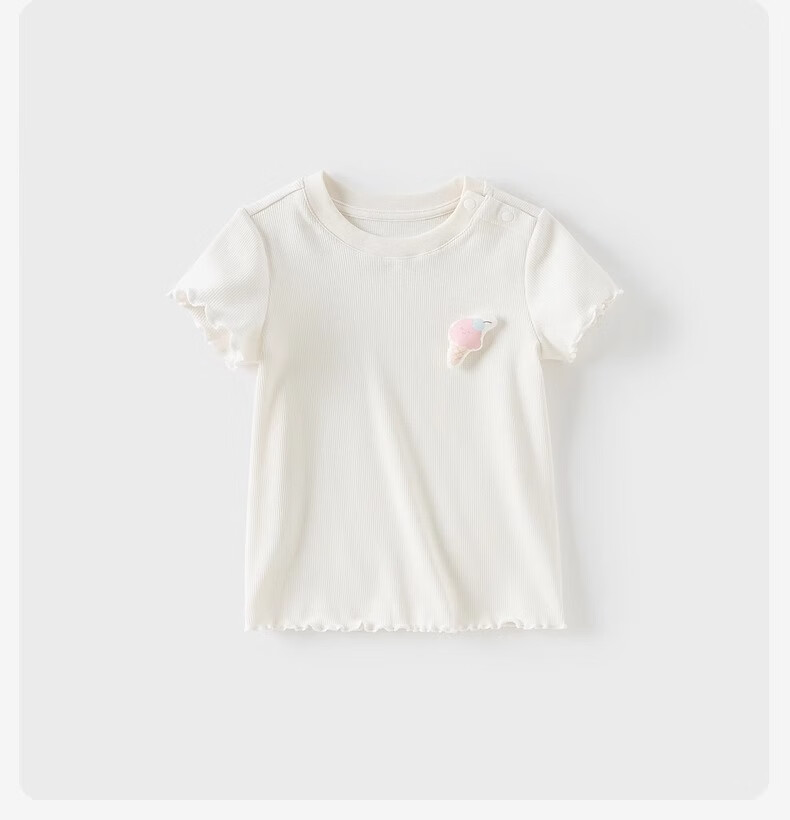DAVE & BELLA Girls' Short-Sleeve T-Shirt, Summer Children's Antibacterial Undershirt, Stylish Top for Baby Girls 6