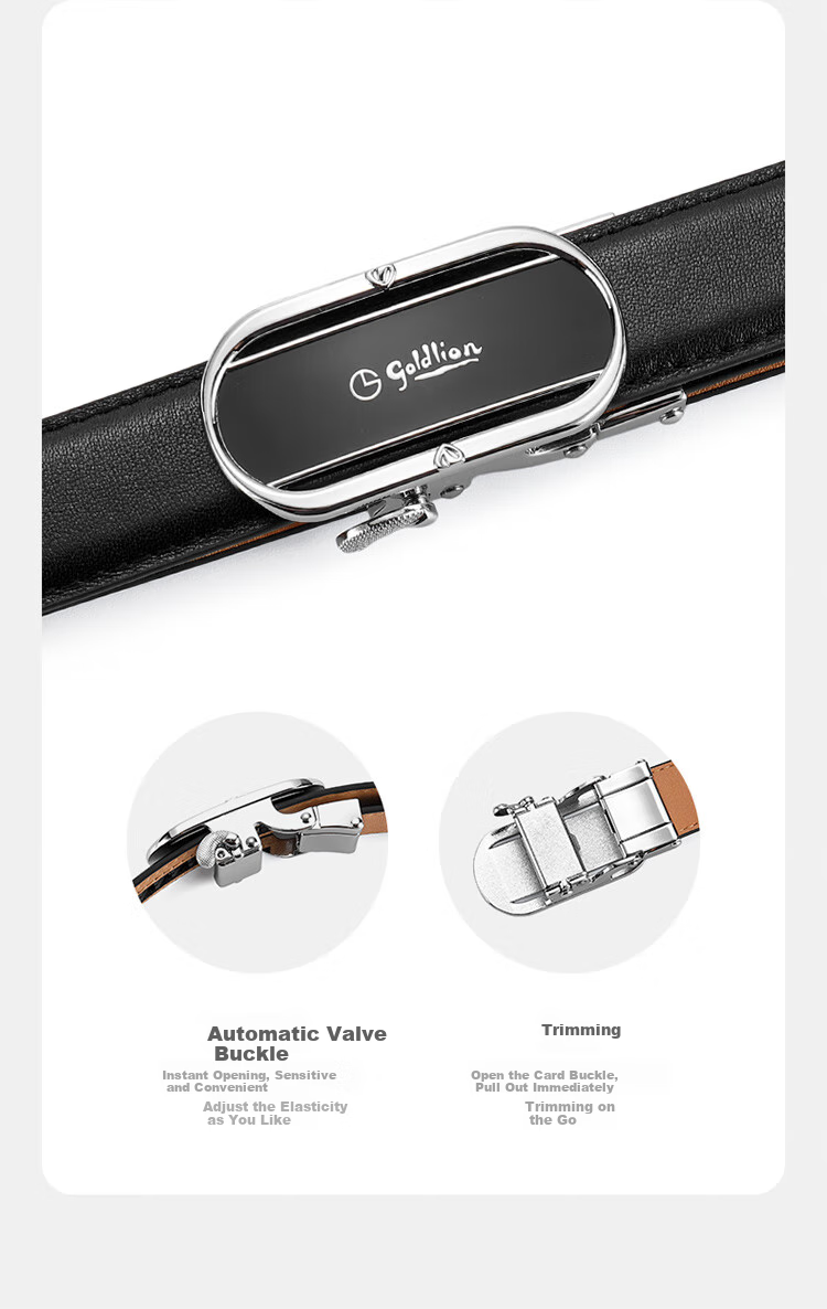 Goldlion Women's Leather Belt with Automatic Buckle, Fashion Gift Box, Birthday Present 3