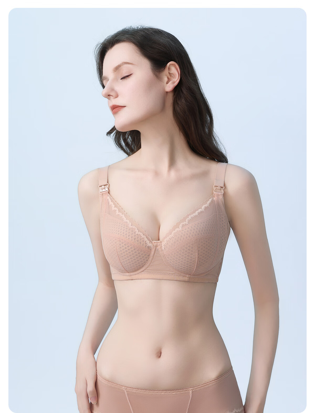 JOYNCLEON Honeycomb Cup Nursing Bra Summer Thin Maternity Breastfeeding Anti-Sagging Pink L 23