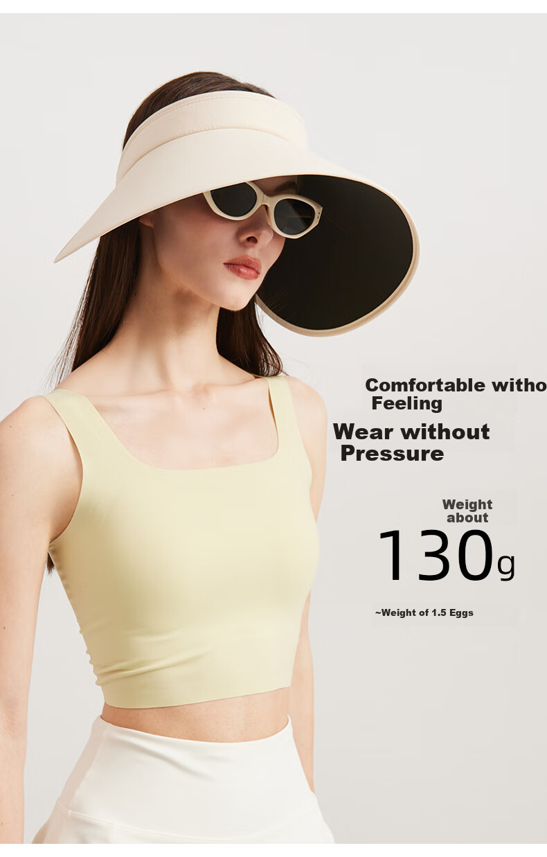 CACUSS Women's Sun Protection Hat, Summer Wide Brim UV-Resistant Visor Cap, Black Outdoor Sun Hat 4