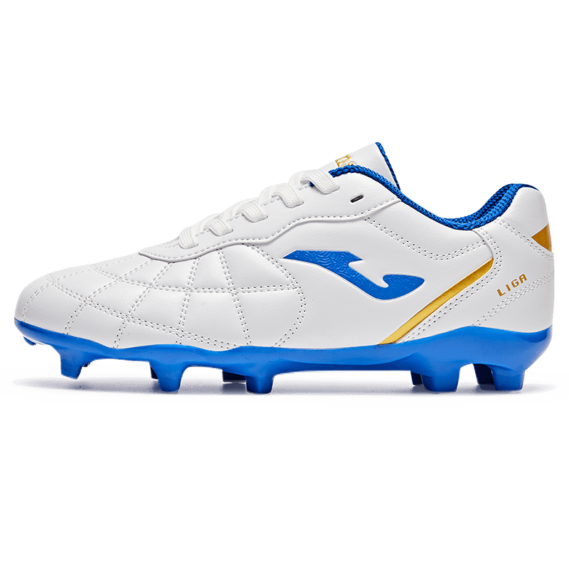 JOMA Kids Soccer Shoes AG Studs 2025 New Youth Student Professional Football Training Shoes White Blue Size 36