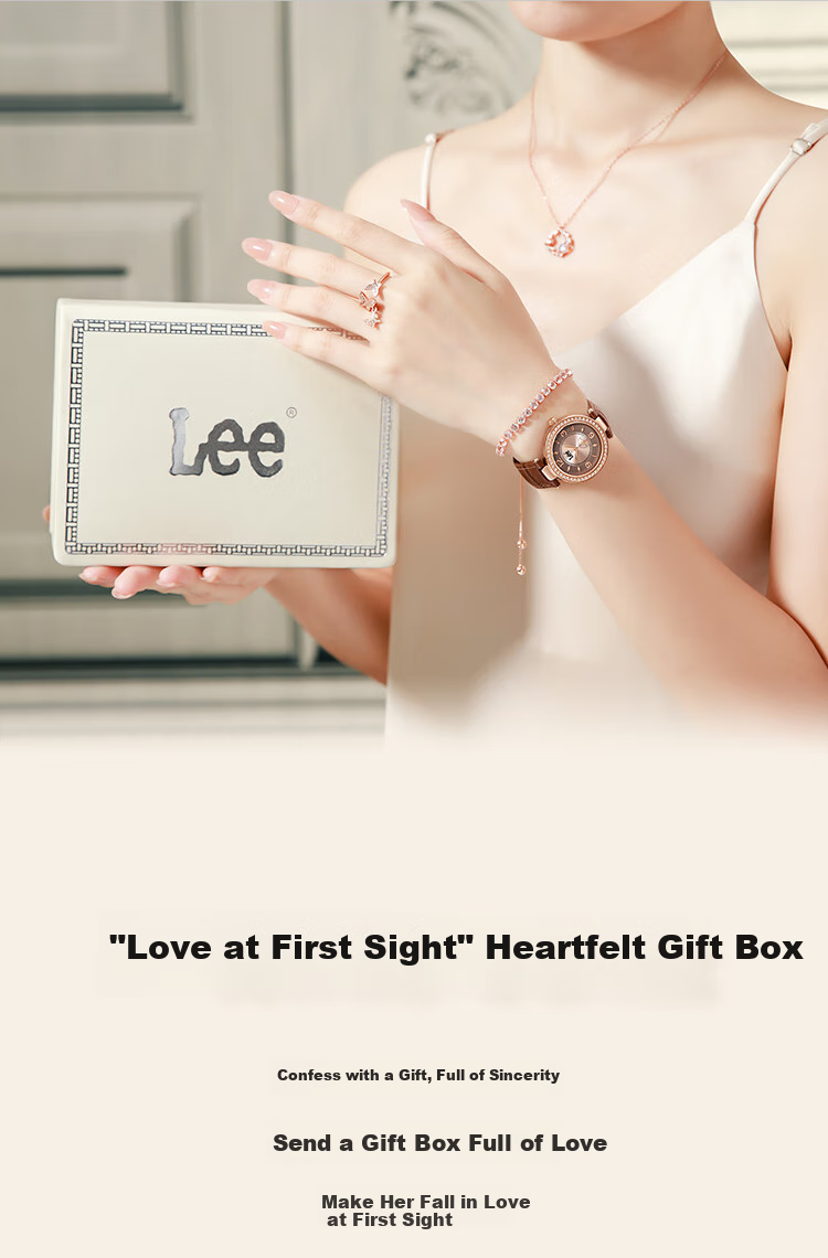 Lee Women's Watch, Simple Leather Strap, Compact Vintage Light Luxury Quartz Watch, Birthday Gift, 2026 New Model M498, Brow 1