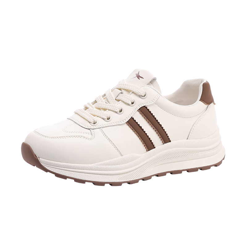 Red Dragonfly Women's Casual Breathable Versatile White Shoes Outdoor Wear-Resistant Lightweight Soft Sole Travel Shoes WXB151381 Beige Brown Size 35