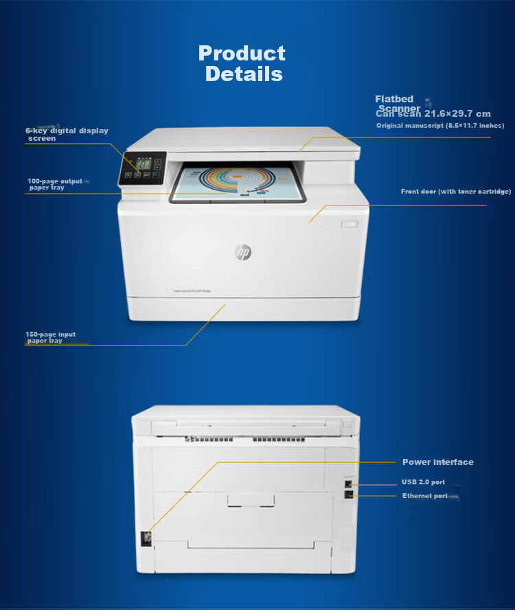 HP M180n Color Laser All-In Home Printer, Copier, Scanner Three-In (Upgraded Version of M176n) High-Speed Color Printing 6