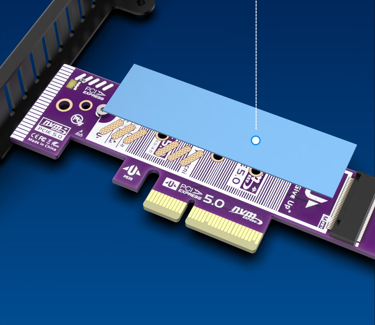 JEYI PCIe to M.2 NVMe Expansion Card PCIe 5.0 Full Speed 128Gbps Backward Compatible with PCIe 4.0/3.0 X4/X8/X16 SSD Adapter Card 5