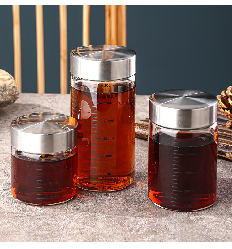 PINYU Glass Herbal Medicine Dispensing Bottle High Temperature Resistant Sealed Glass Jar Bird's Nest Cup Dispensing Bottle Herbal Liquid Sealed Storage Jar 12