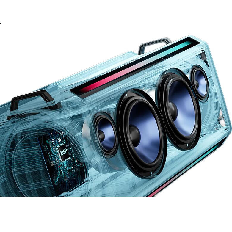 Портативная колонка Soaiy SH05, Bluetooth 5.3, 4 динамика, 2 микрофона, караоке, черный