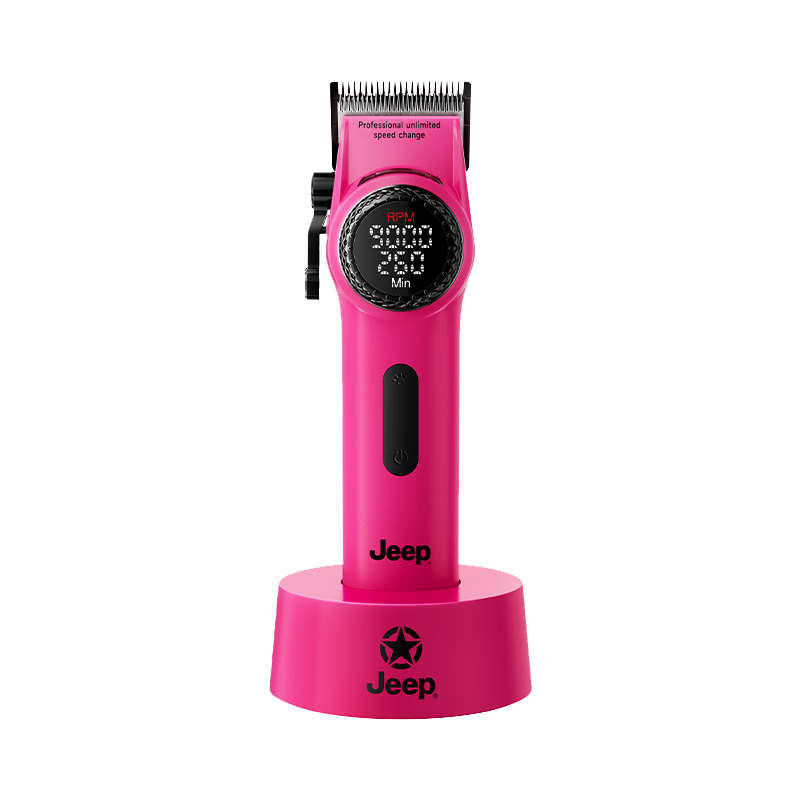 JEEP Professional Electric Hair Clipper for Men, Salon-Grade Cordless Hair Trimmer with Long Battery Life, High-Speed Motor, 21-Speed Adjustable Aluminum Alloy Body