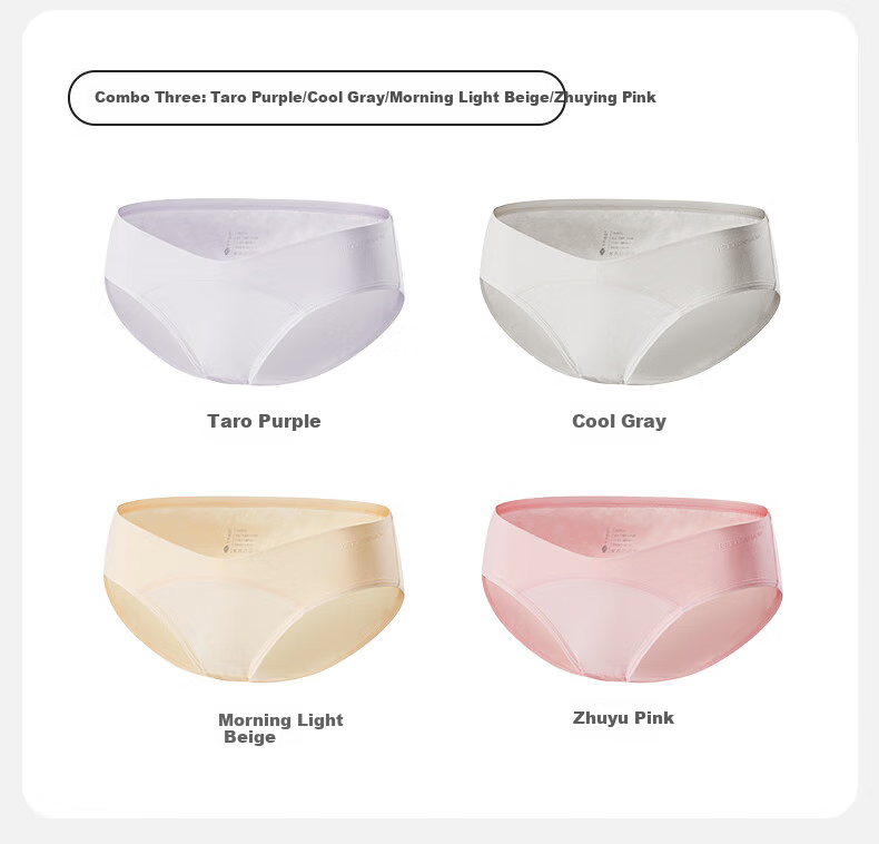 Shiyuejiejing Maternity Underwear for Women, Early And Late Pregnancy, Postpartum Use, Cotton Antibacterial Low-Rise Belly Support, 4-Pack, Size M 17
