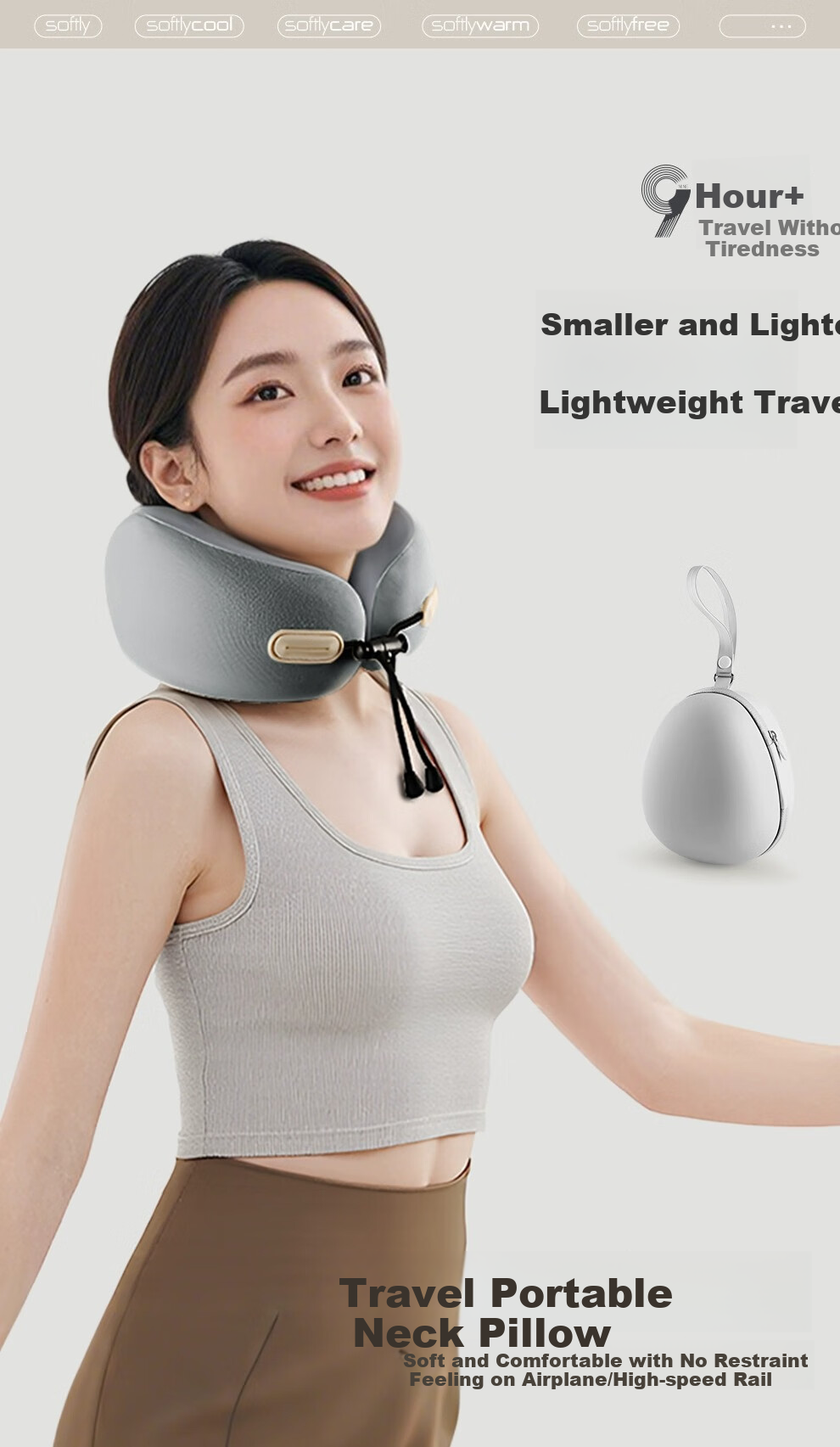 JEPPE [Class A] U-Shaped Neck Pillow, Airplane Pillow, Portable Travel U-Neck Pillow, Office High-Speed Rail Car Nap Neck Support 1