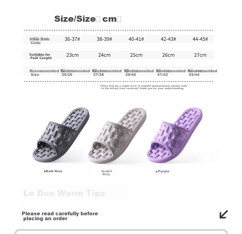 LETUO Women's Summer Slippers Bathroom Quick-Dry Massage Indoor Purple 36/37 (Fits 35-36) 4