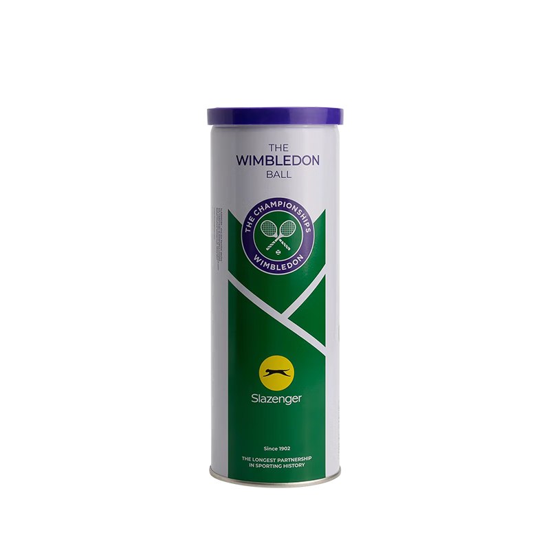 Slazenger Tennis Balls, Official Wimbledon Ball, Training And Match Balls in Metal Can, 3-Ball Pack, New Packaging 340981*24