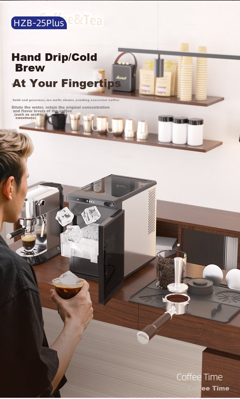 Hicon Ice Maker, Compact for Home And Commercial Use, Bar Cocktail Machine, Automatic Ice Maker for Office, Large Square Ice Plus Whiskey Solid Ice Cubes 7