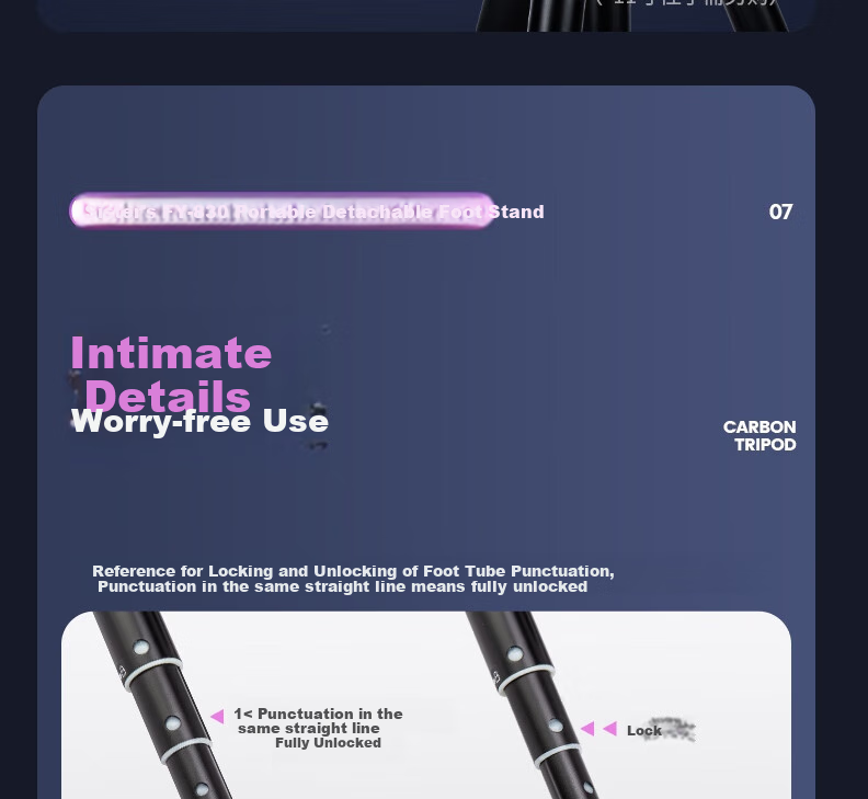 Fotopro FY-830+42QF Compact Detachable Monopod Quick-Expand Concert Camera Tripod Phone Stand 22