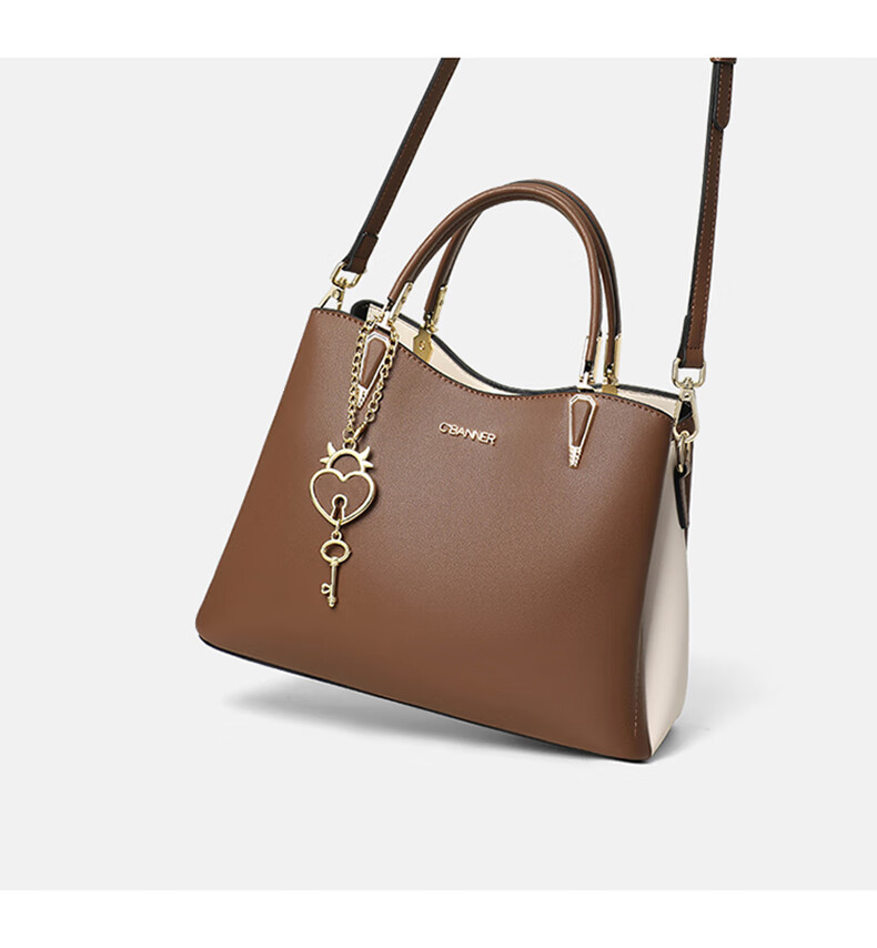 C.BANNER Women's Handbag, Cowhide Leather, Large Capacity, Tote Bag, Shoulder Crossbody, Light Luxury Brand, Birthday Gift for Girlfriend on May 20 4