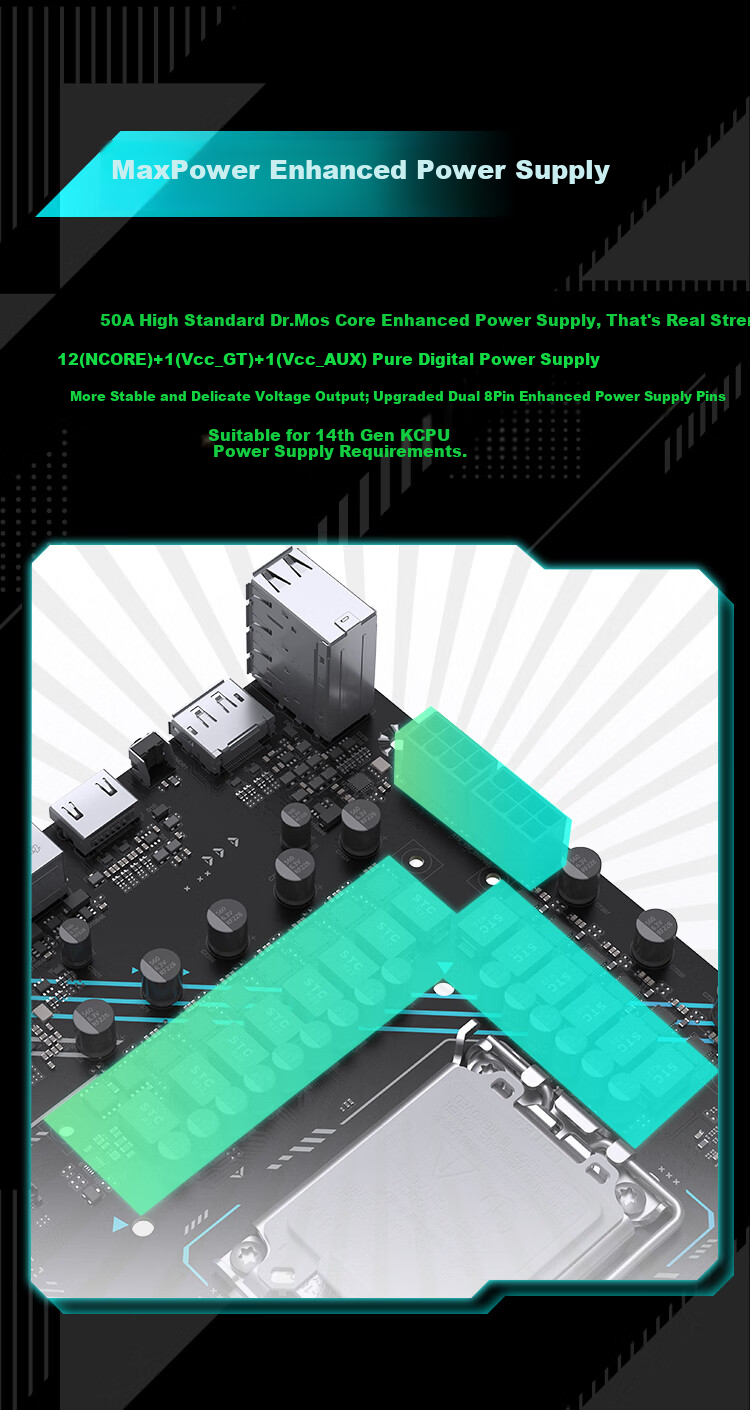 MAXSUN MS-B760M GAMING WIFI ACE D4 II CPU 12600KF/13490F/14600KF (Intel B760/LGA 1700) 2