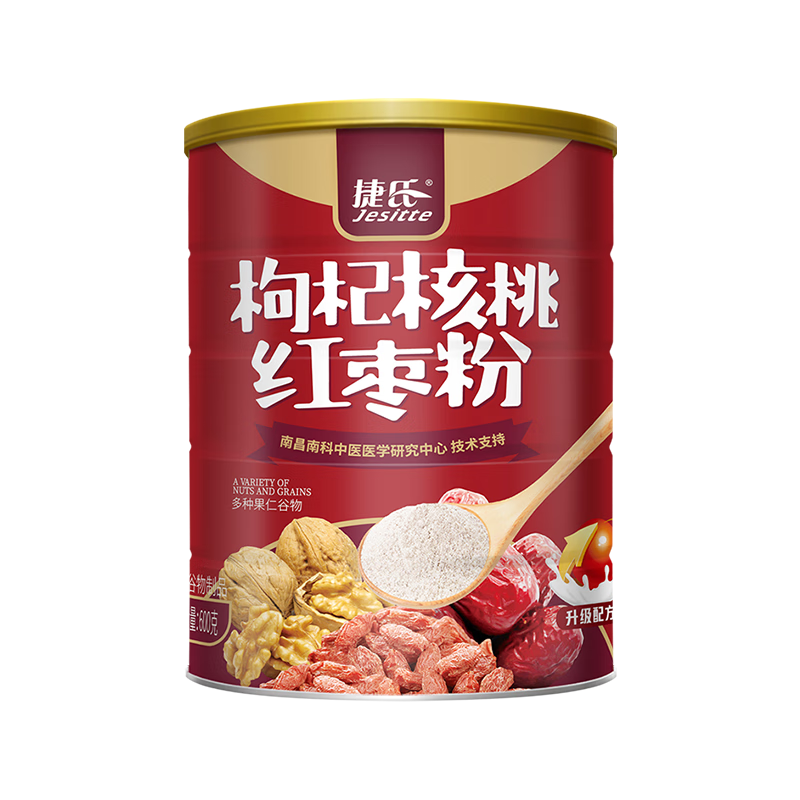 捷氏 枸杞核桃红枣粉600g五谷粗粮粉含蛋白多种果仁营养食品早餐代餐