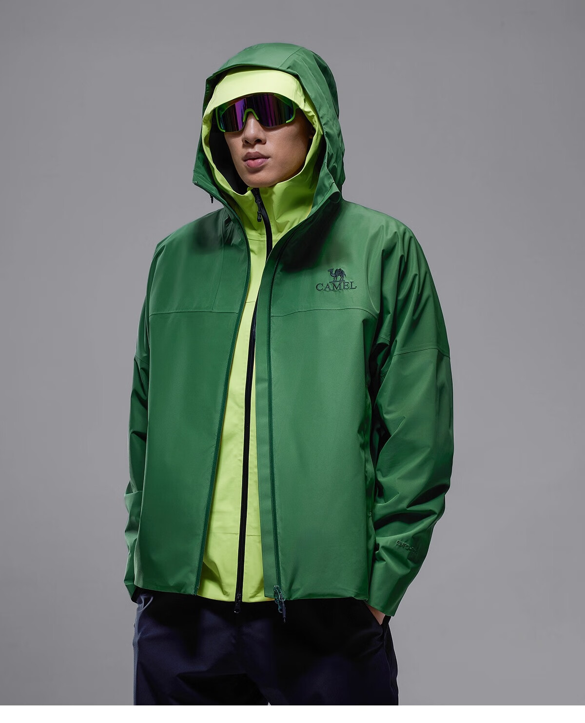 CAMEL [Yushen] Outdoor Hardshell Single-Layer Jacket with Strong Pressure Glue, Windproof And Waterproof Hiking Mountaineering Coat, 2XL 4