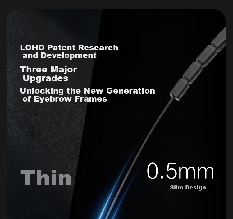 LOHO Thin Steel Series | Ultra-Light Myopia Glasses, Brow Frame Semi-Rimless, Blue Light Blocking, Professional Prescription Available, Men's Eyeglasses 4
