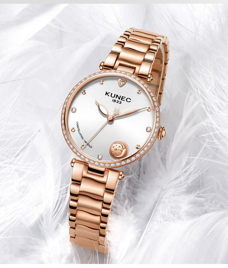 KUNEC Ladies Quartz Watch with Swiss Movement, High-End Waterproof, Top Ten Watches, Qixi Festival Gift, Valentine's Day Present 1