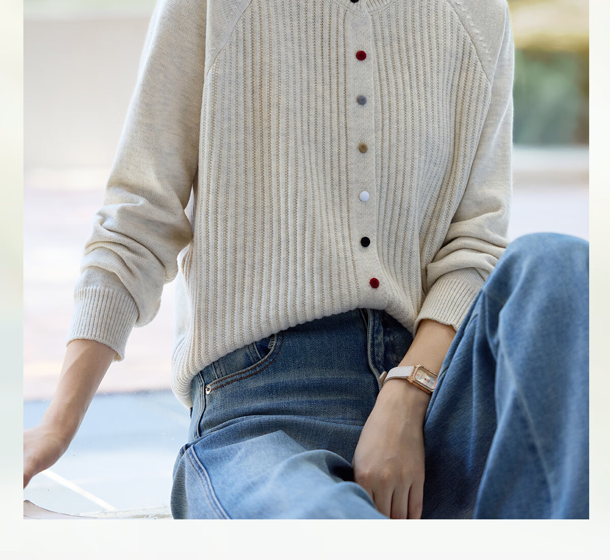 She Enjoy Knitted Cardigan Women Raglan Sleeve Sweater Jacket Red Versatile Knit Top Outerwear T53Z127 1