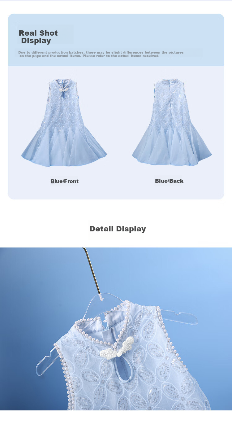 Disney Elsa Princess Dress, Girls' One-Piece Dress, Summer Clothing for Girls, New Style for Summer 2026, Fashionable Children's Clothes, Kids' Outfit 3