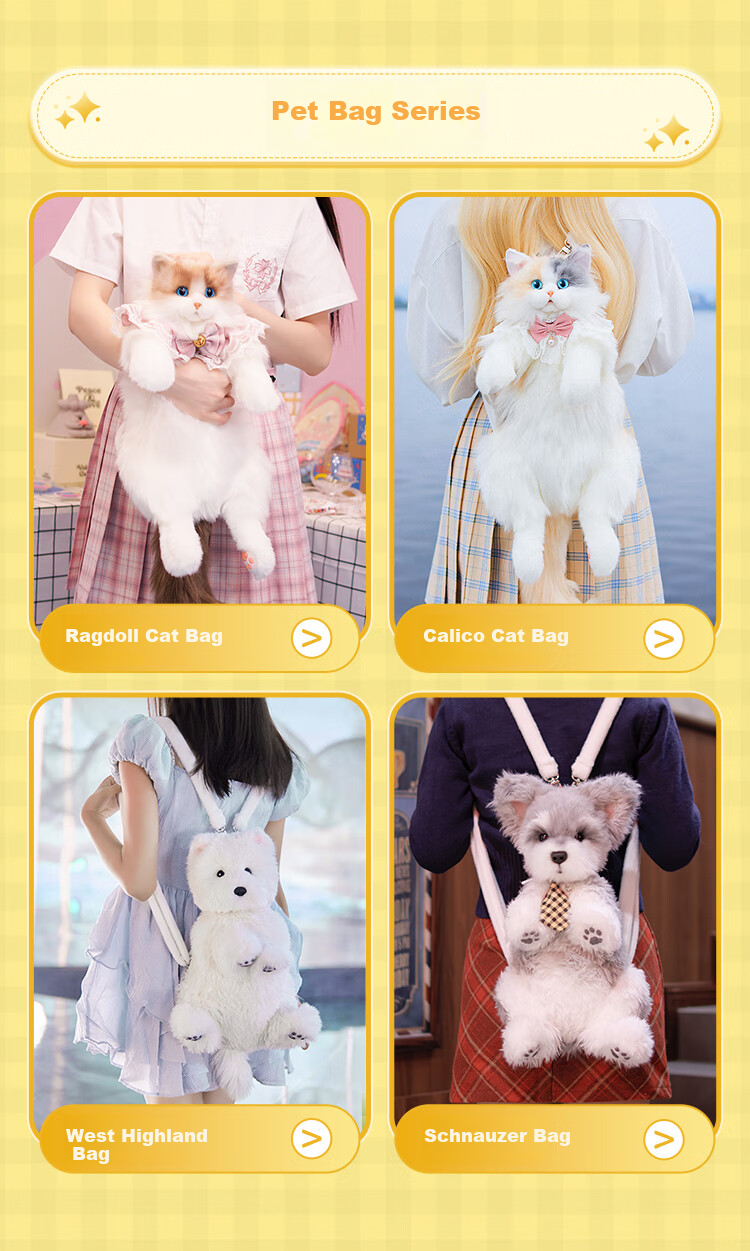 Chongke [Huang Zihongfan's Style] Pet Sausage Dog Handbag, Plush Stuffed Animal Shoulder Bag, Birthday Gift for Girls 16